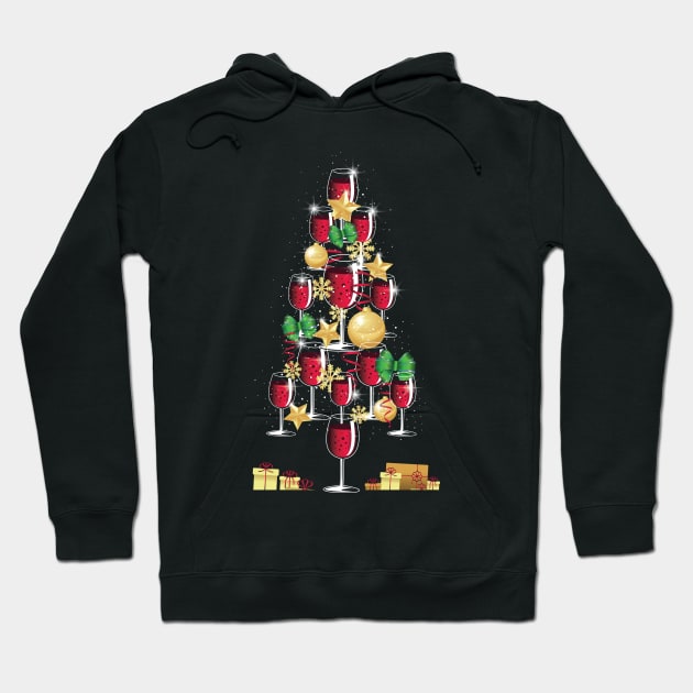 Wine Christmas tree Hoodie by madeinchorley